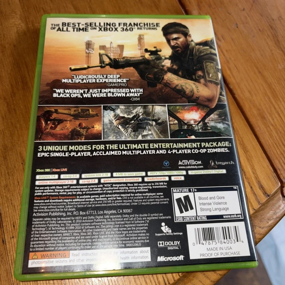 Call of Duty Black Ops (Microsoft Xbox 360, 2010)